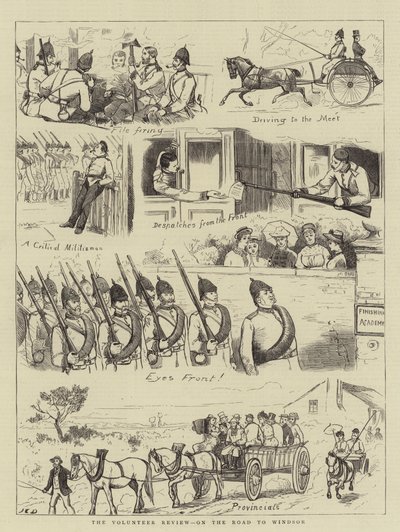 The Volunteer Review, on the Road to Windsor by John Charles Dollman